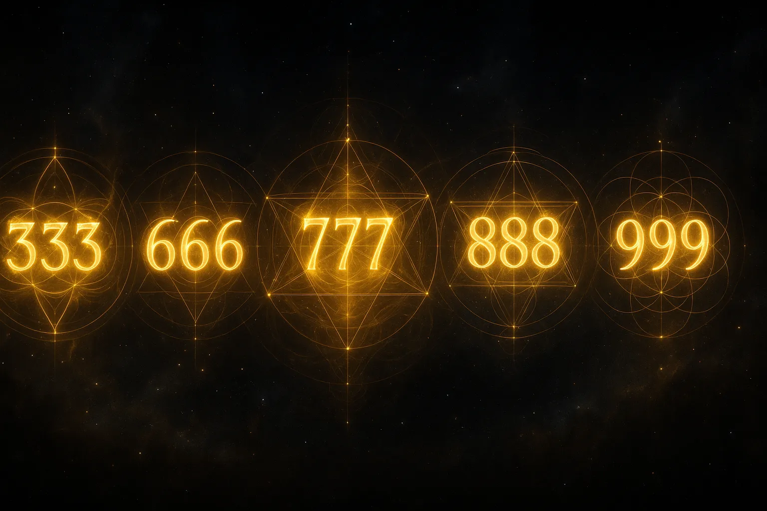 Значение чисел 333, 666, 777, 888, 999: от поддержки до завершения циклов 1 Светящиеся ангельские числа парят в космическом пространстве