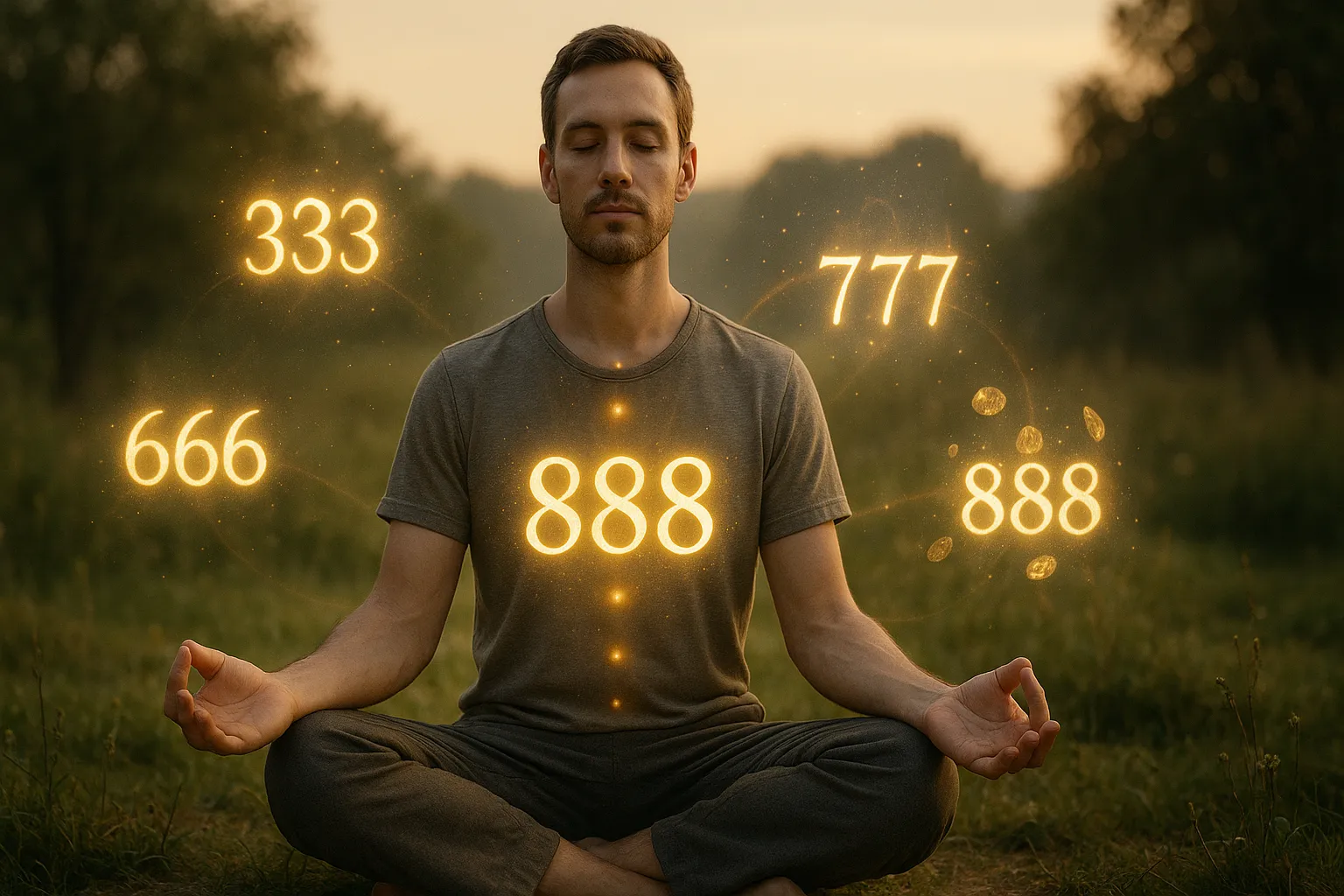 Значение чисел 333, 666, 777, 888, 999: от поддержки до завершения циклов 8 Медитирующий человек получает послания через светящиеся числа