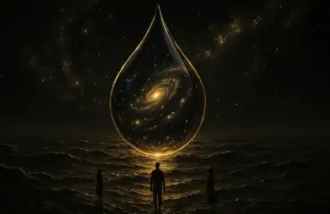 Космический океан внутри капли воды как символ Закона Единства.