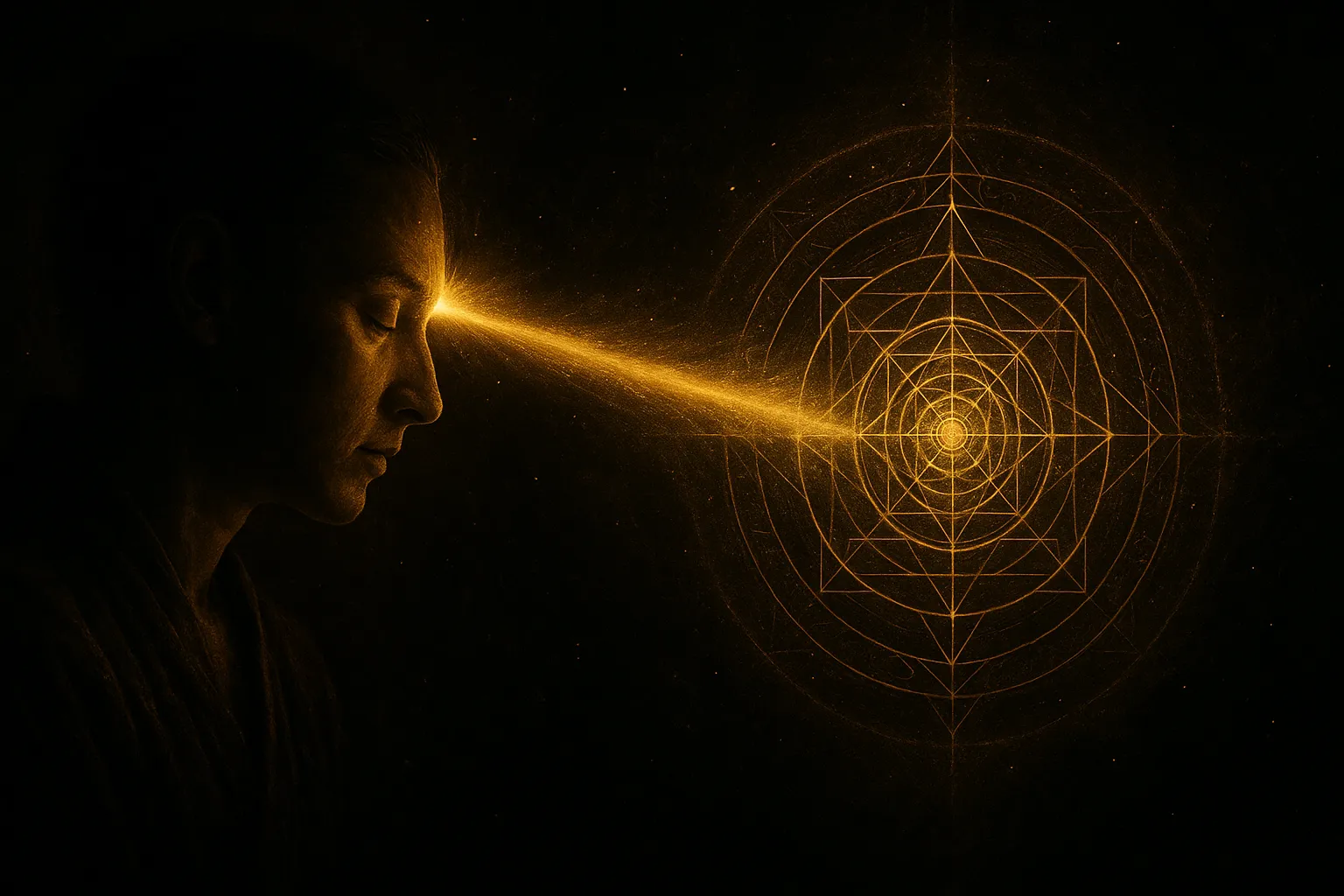 Сила намерения в магии - концентрированный луч света из третьего глаза.