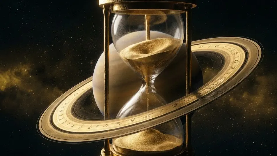 Ретроградные Планеты: Полный Гид по Космическим Паузам и Кармическим Урокам 4 Сатурн в виде песочных часов, символ кармы и времени