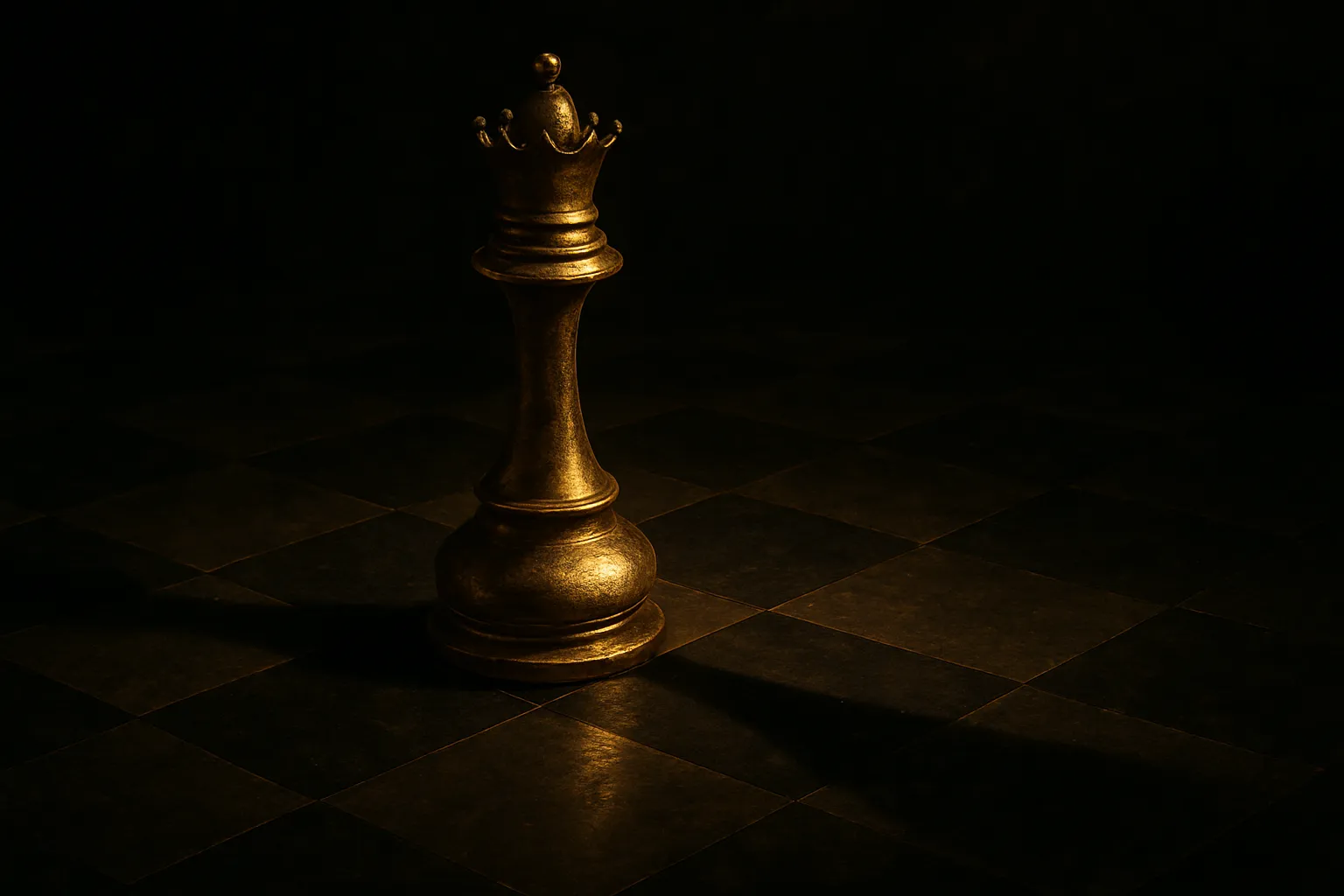 Золотая шахматная фигура (Ферзь), символ числа 8.