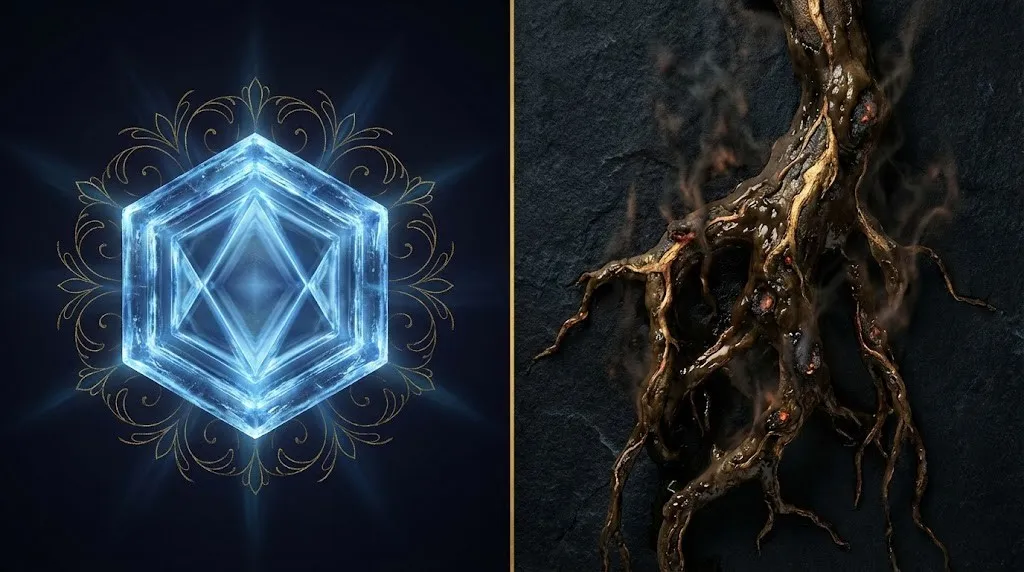 Сравнение кристаллов воды: структура любви против структуры ненависти.