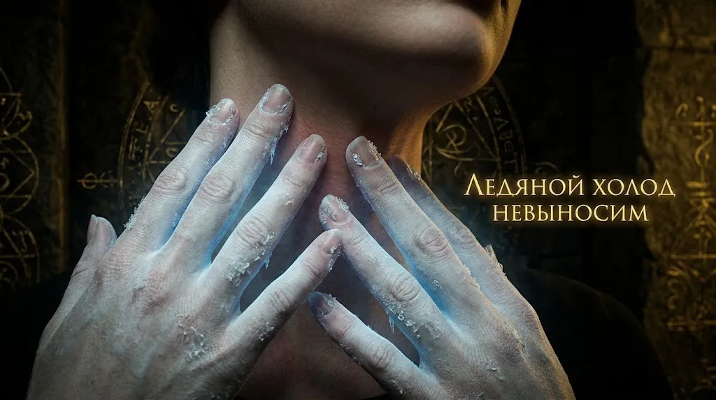 Чувство ледяного холода в затылке при привязке.