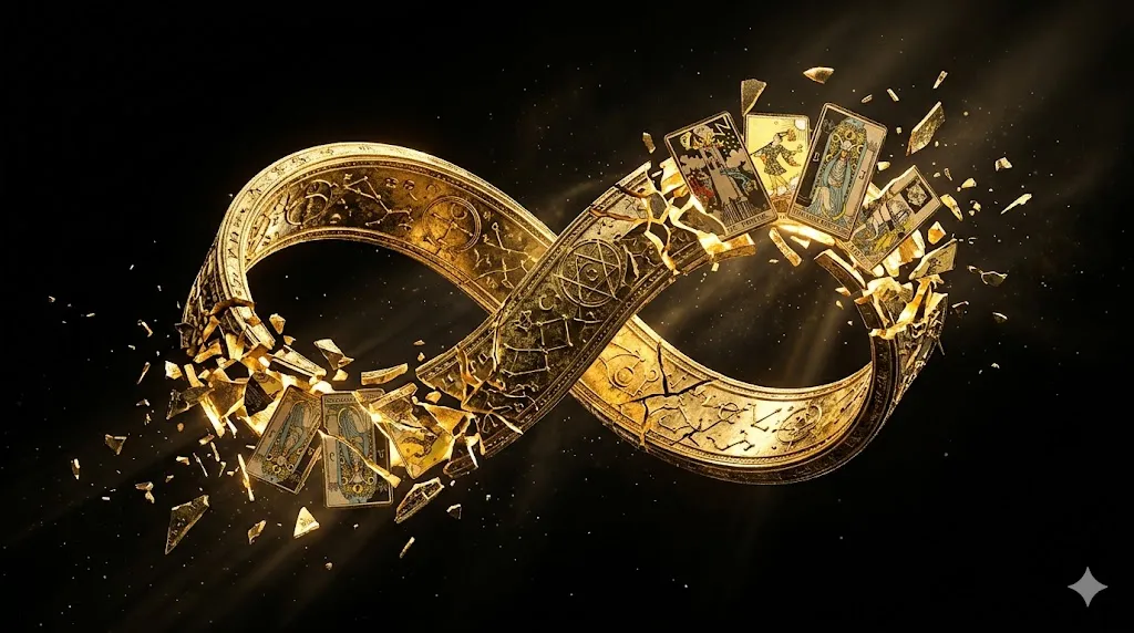 Золотой знак бесконечности разрывается на части