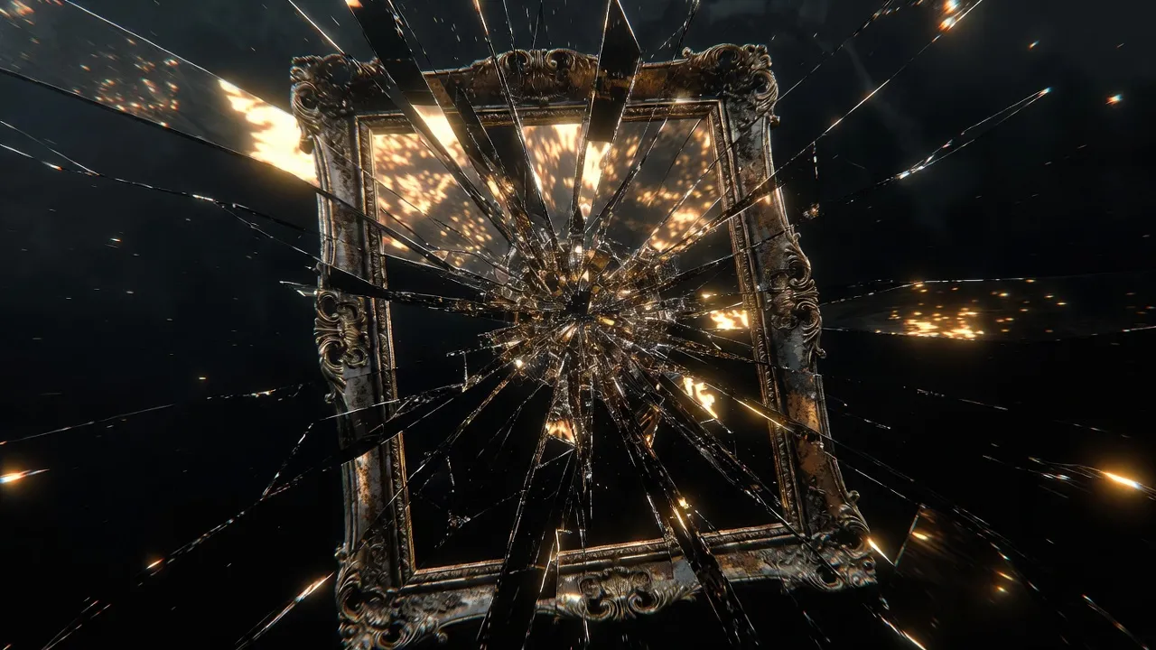 Разбитое зеркало как символ искаженной информации и проекций эго.