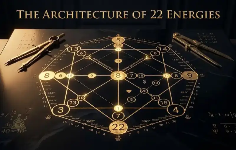 Destiny Matrix 22 energies sacred geometry architectural blueprint on black stone