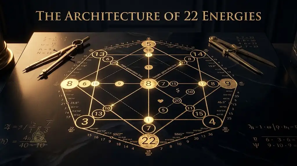 Destiny Matrix 22 energies sacred geometry architectural blueprint on black stone