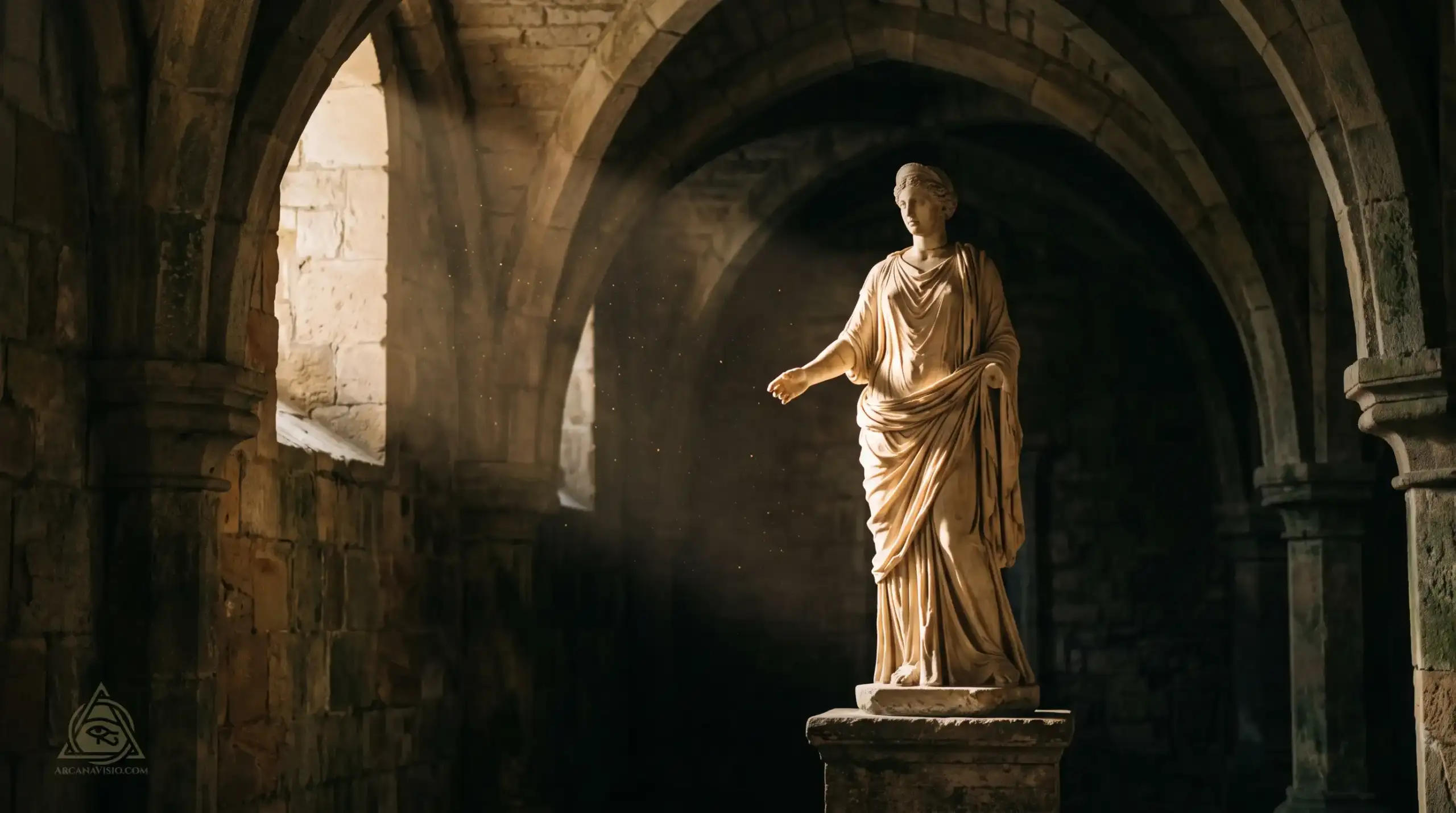 Carl Jung shadow archetype represented as classical marble figure in dramatic light and dark