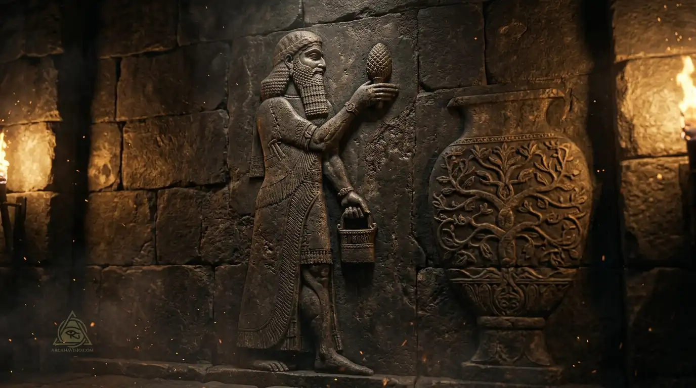 Sacred Mysteries & Ancient Gnosis: The Lost Wisdom of Pre-Flood Civilizations 5 Ancient stone relief of the Seven Sages carrying the sacred vessel across the deluge